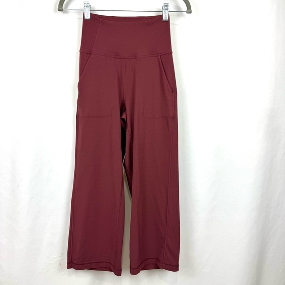 Lululemon Align Super High Rise Wide Leg Crop 23" Yoga Pants Mulled Wine Sz 2 - Picture 3 of 16